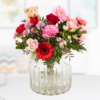 Valentine's Day Flower Bouquet with cute Bear