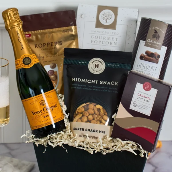 Midnight Snack Veuve Champagne Basket