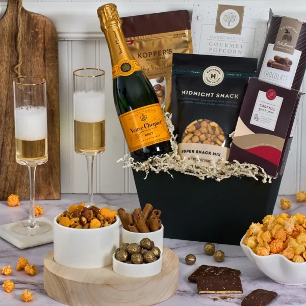 Midnight Snack Veuve Champagne Basket